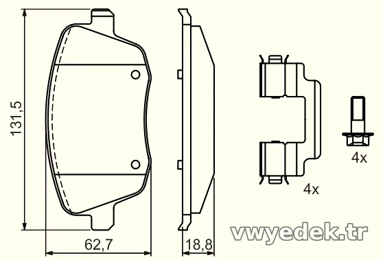 BOSCH 0986424829 Fren Disk Balata - BOSCH - 0986424829