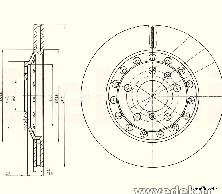 DELPHI BG3958 Fren Disk Ayna - DELPHI - BG3958