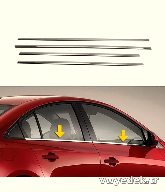 Cam Çıtası - Krom - Volkswagen - Polo - 2009 - 4 Parça - İTHAL - PEX - 001019