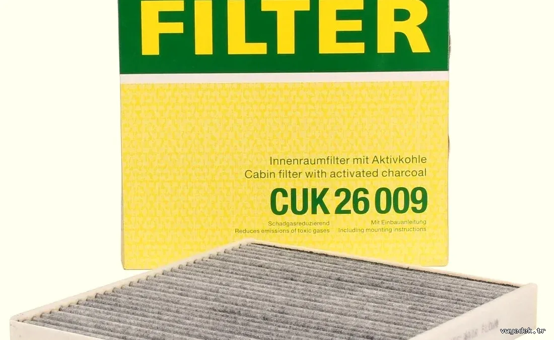 MANN CUK26009 | Karbonlu Polen Filtresi Tiguan 2016+, T-Roc, Passat, Golf VII-VIII, A3, Leon uyumlu - MANN - MAN.CUK2600