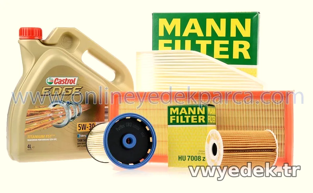 Volkswagen Passat 1,6 TDI 2010 - 2014 Periyodik Bakım Seti Motor Yağlı Mann / Castrol Marka - MANN - MAN.C35154 / MAN.HU