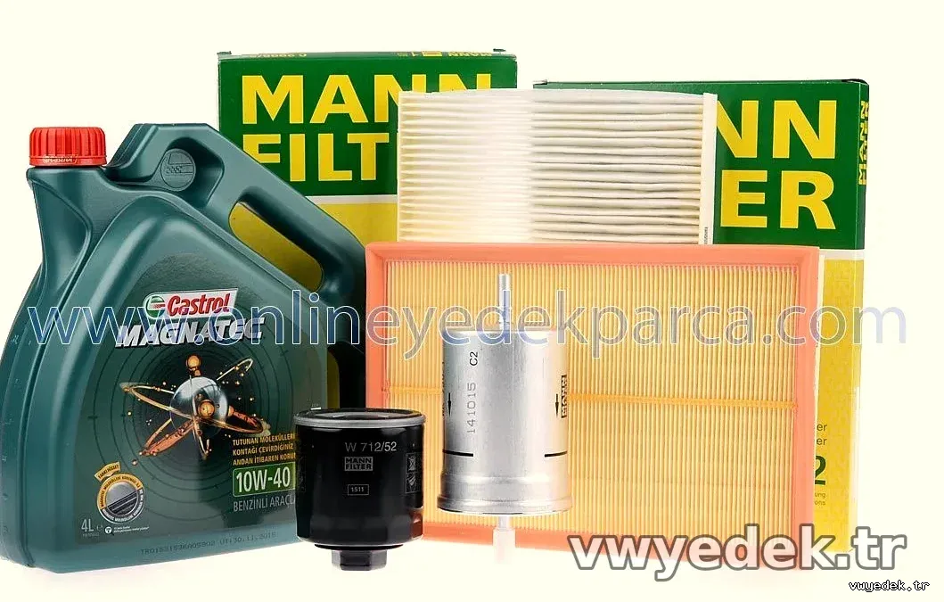 Volkswagen Polo 1.4 BBY - BBZ - BKY Periyodik Bakım Seti Motor Yağlı Mann / Castrol Marka - MANN - MAN.C2998-5X / MAN.W7