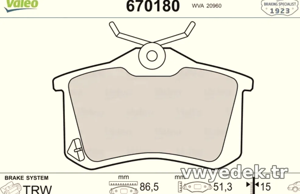 ARKA FREN BALATASI MEGANE II A3 GOLF PASSAT II,III,IV VENTO JETTA II OCTAVIA CORDOBA IBIZA TOLEDO P405 (I II) / (YUKSEKL