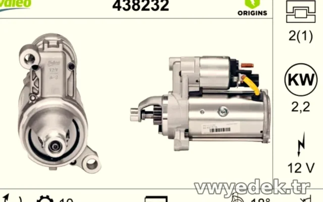 Valeo MARS MOTORU 12V 10 DIS AUDI V6 V8 TDI (B8 / D4 MOTOR)