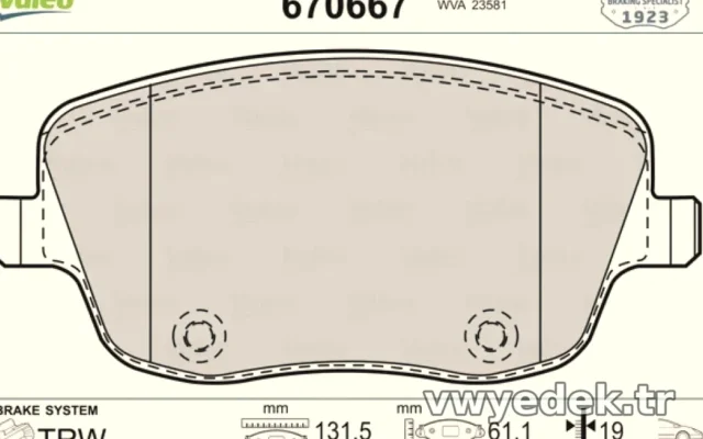 ON FREN BALATASI SEAT IBIZA IV 01 09 SKODA FABIA II 00 10 ROOMSTER 06> (Valeo)