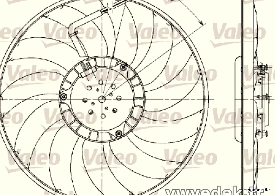 RADYATOR FANI ( 320W 400mm) SEAT EXEO 09>14 A4 01>08 A6 02>05 - Valeo - VALEO 698610