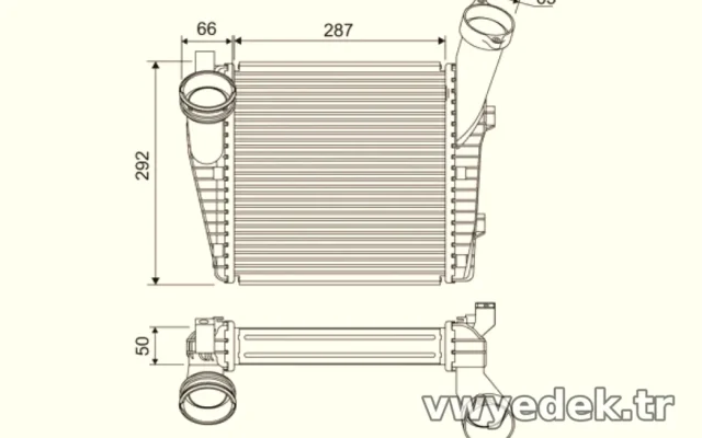 TURBO RADYATORU TOUAREG 5,0TDI V10 4,2TDI V8 02>10> Q7 4,2TDI 07>15 CAYENNE 4,5 02>07