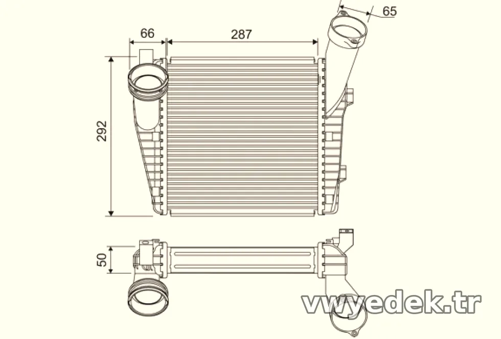 TURBO RADYATORU TOUAREG 5,0TDI V10 4,2TDI V8 02>10> Q7 4,2TDI 07>15 CAYENNE 4,5 02>07 - Valeo - VALEO 818815