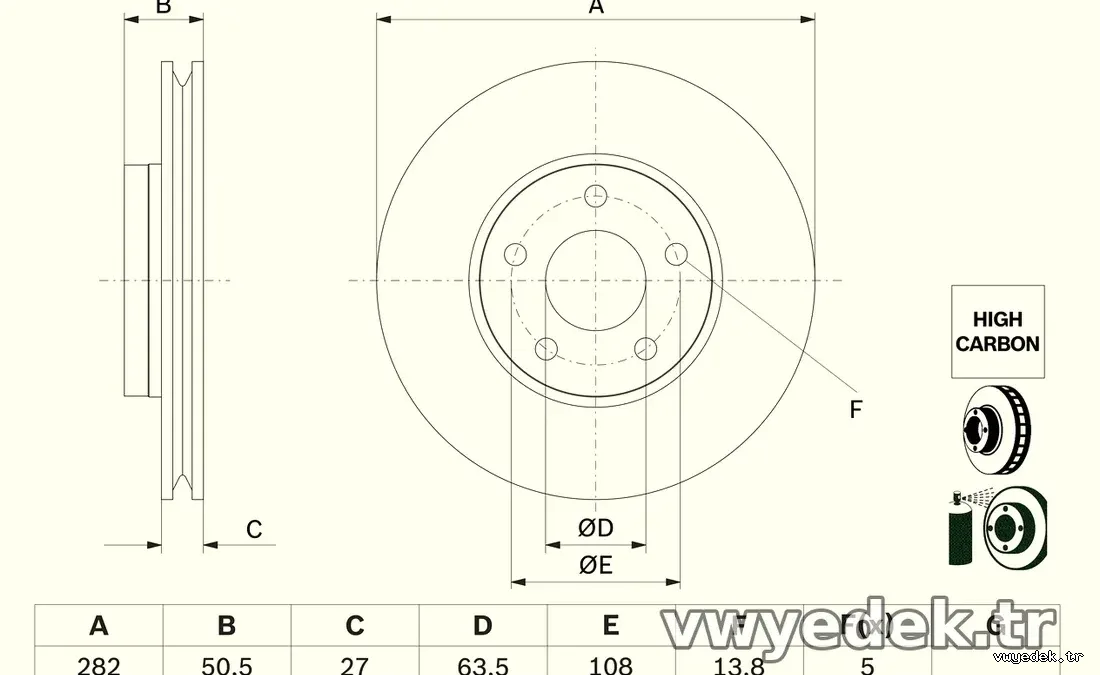 BOSCH 0986479F81 Fren Disk Ayna - BOSCH - 0986479F81