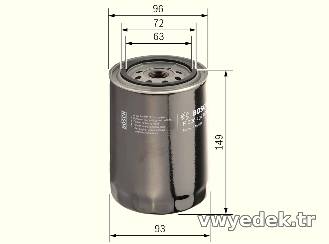 BOSCH F026407004 Yağ Filtresi - BOSCH - F026407004