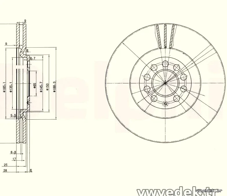 DELPHI BG3528 Fren Disk Ayna - DELPHI - BG3528
