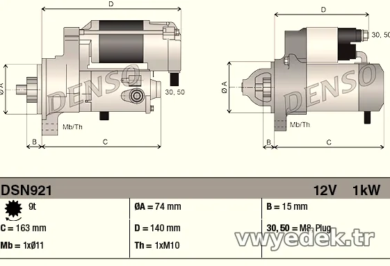 DENSO DSN921 Marş Dinamosu - DENSO - DSN921