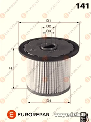 EUROREPAR 1643627080 Yakıt Filtresi - EUROREPAR - 1643627080