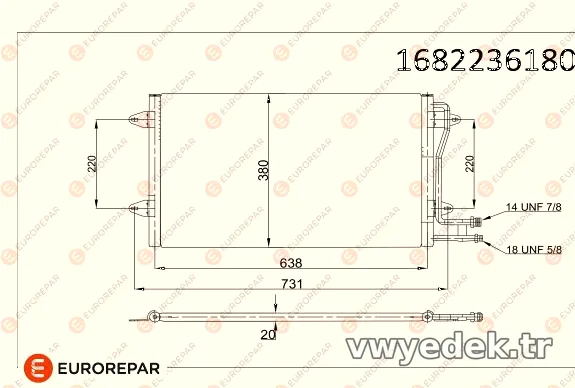 EUROREPAR 1682236180 Klima Radyatörü - EUROREPAR - 1682236180