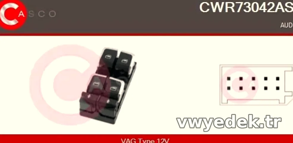 CAM ACMA KAPAMA ANAHTARI SURUCU TARAFI DORTLU AUDI A6 11> A7 11> Q3 12> - Kraw - KRAW AN-1510