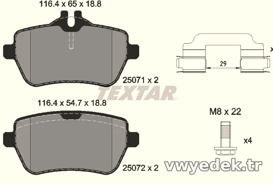 TEXTAR 2507103 Fren Disk Balata - TEXTAR - 2507103
