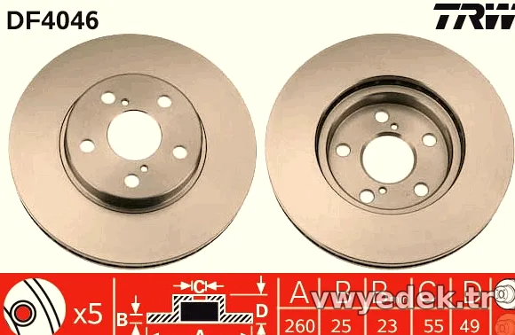 TRW DF4046 Fren Disk Ayna - TRW - DF4046