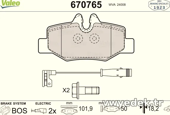 VALEO 670765 Fren Disk Balata - VALEO - 670765