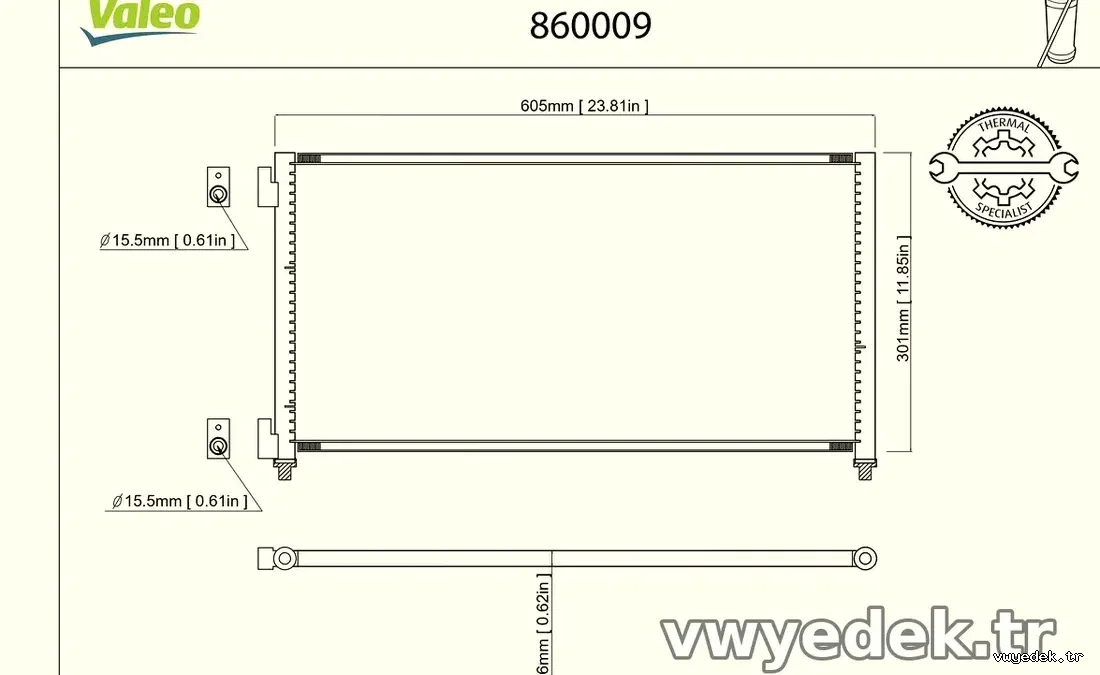 VALEO 860009 Klima Radyatörü - VALEO - 860009