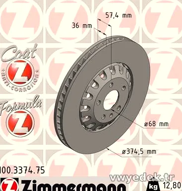 ZIMMERMANN 100337475 Fren Disk Ayna - ZIMMERMANN - 100337475