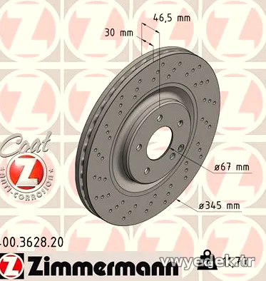 ZIMMERMANN 400362820 Fren Disk Ayna - ZIMMERMANN - 400362820